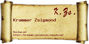 Krammer Zsigmond névjegykártya